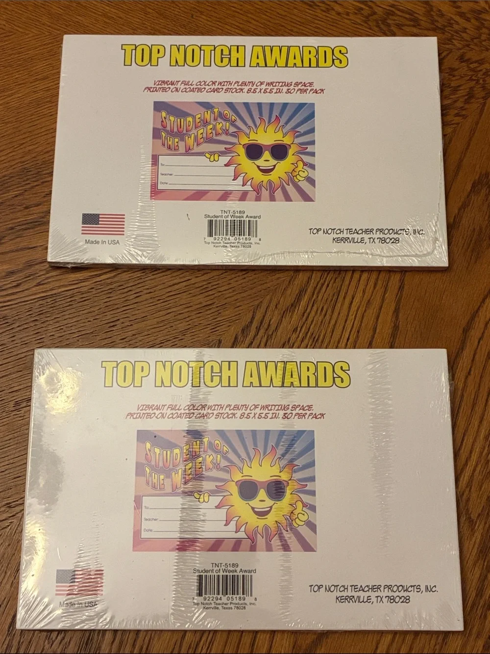 Student of the Week Certificates - Yellow Sun Design